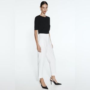 NWT ZARA size xs white high waisted pants